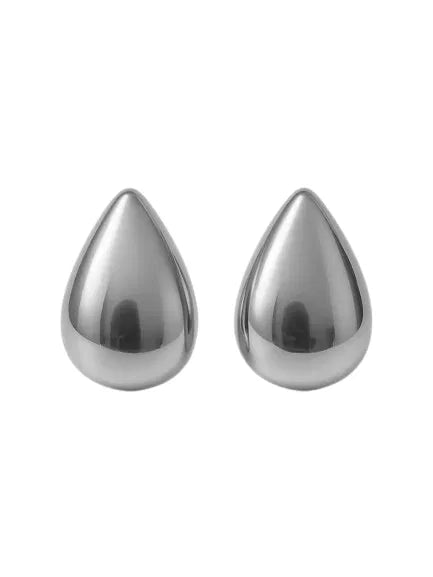 Brinco Folheado a Ouro 18k e Prata Gota P Lisa - Prata