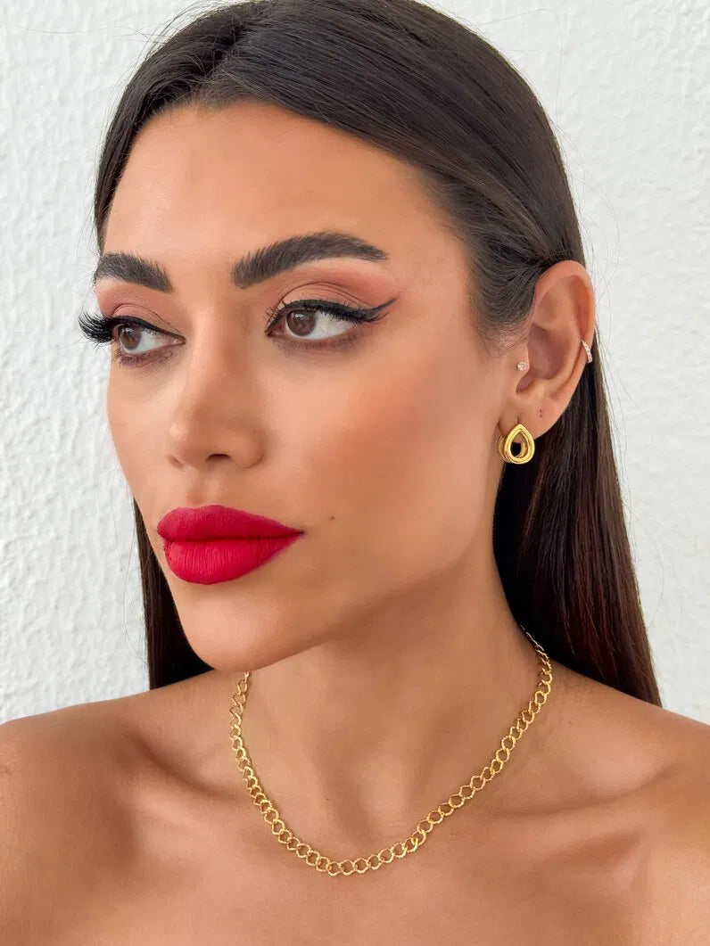 Colar Folheado a Ouro 18k Aneis Cruzados - ouro