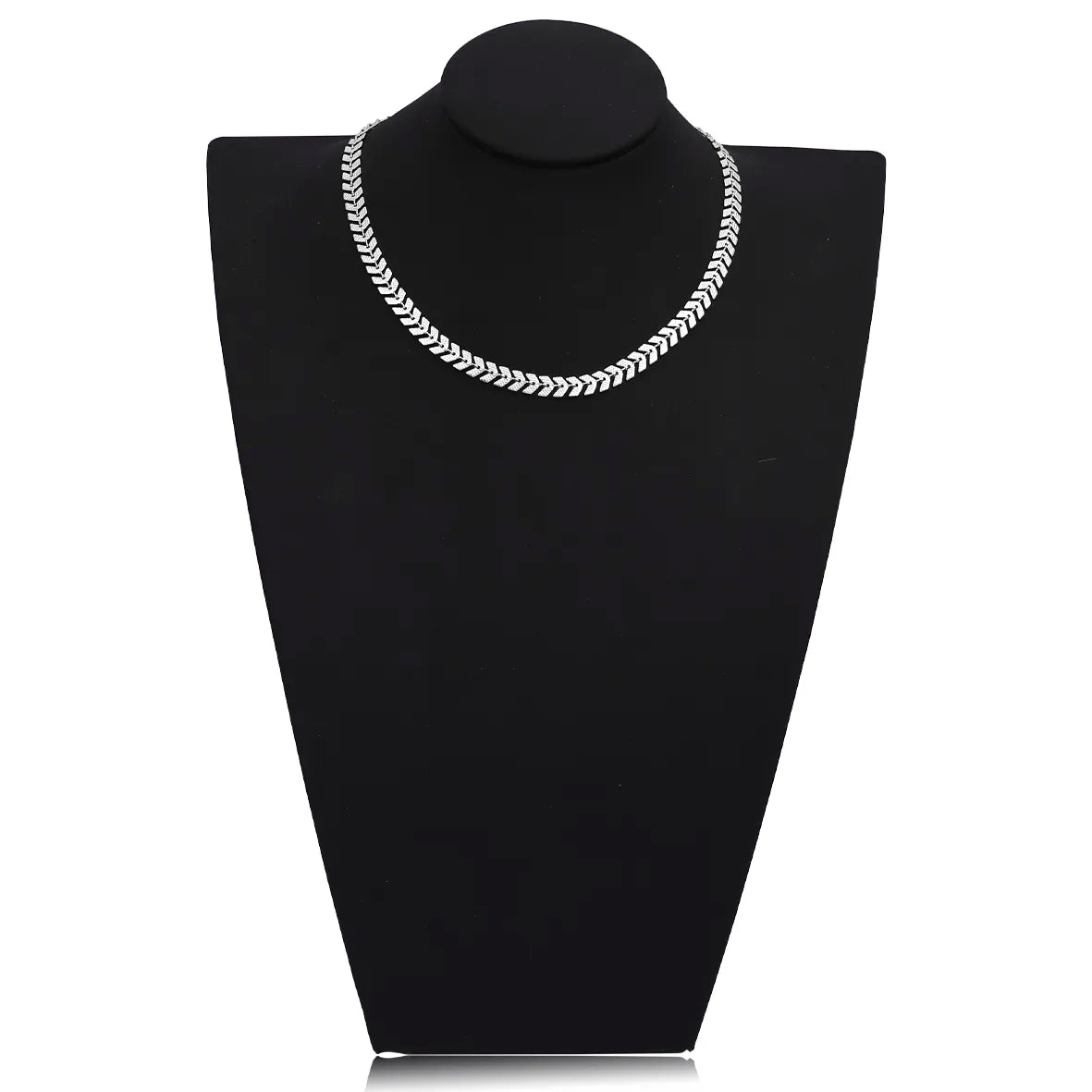 Colar Choker Escama de Peixe Trabalhada Folheado Prata 1000