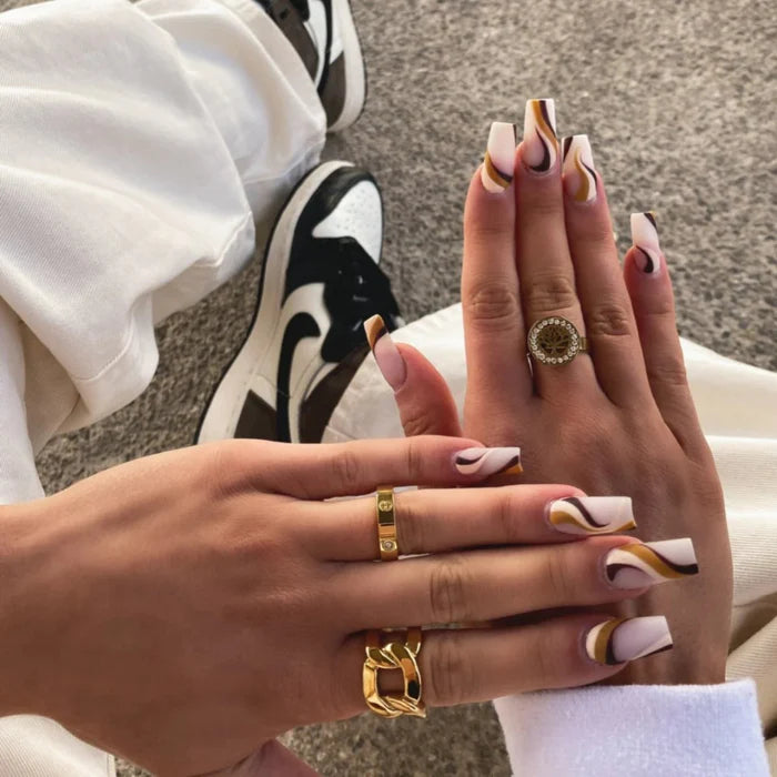 Anel Pedras de Glamour Banhado em Ouro 18k
