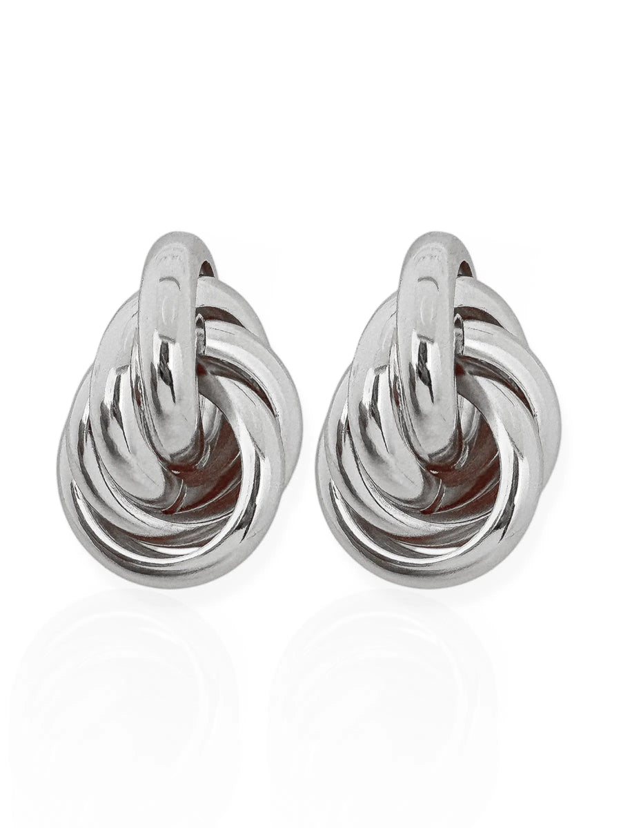 Brinco Folheado a Ouro 18k e Prata Anéis Cruzados - Prata