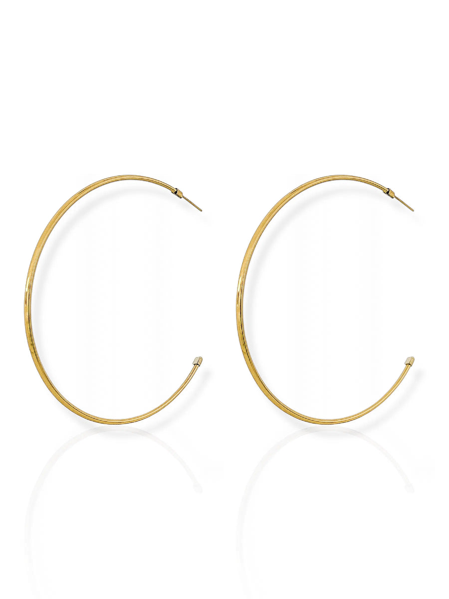 Brinco Folheado a Ouro 18k e Prata Argola G Texturizado - Ouro