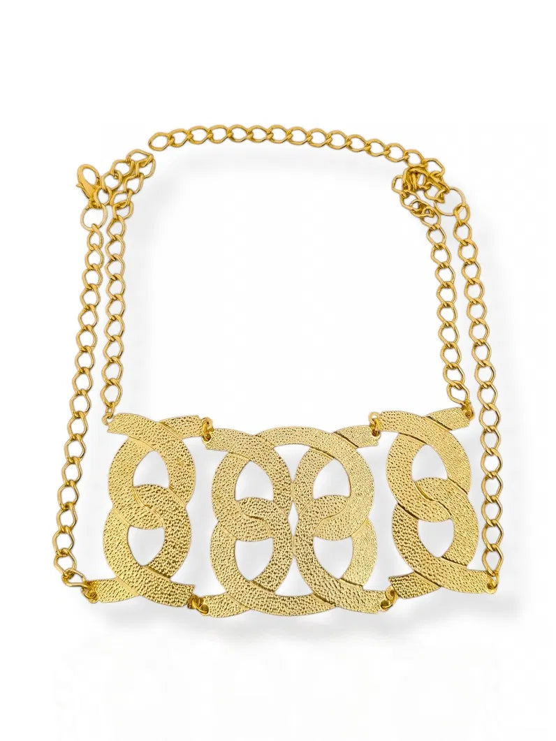 Choker Folheada a Ouro 18k Ondulados Martelado - Ouro