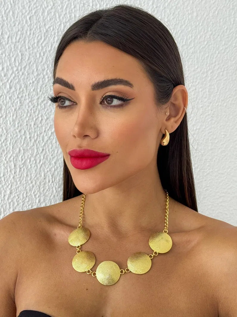 Choker Folheada a Ouro 18k Bottons Martelados - Ouro