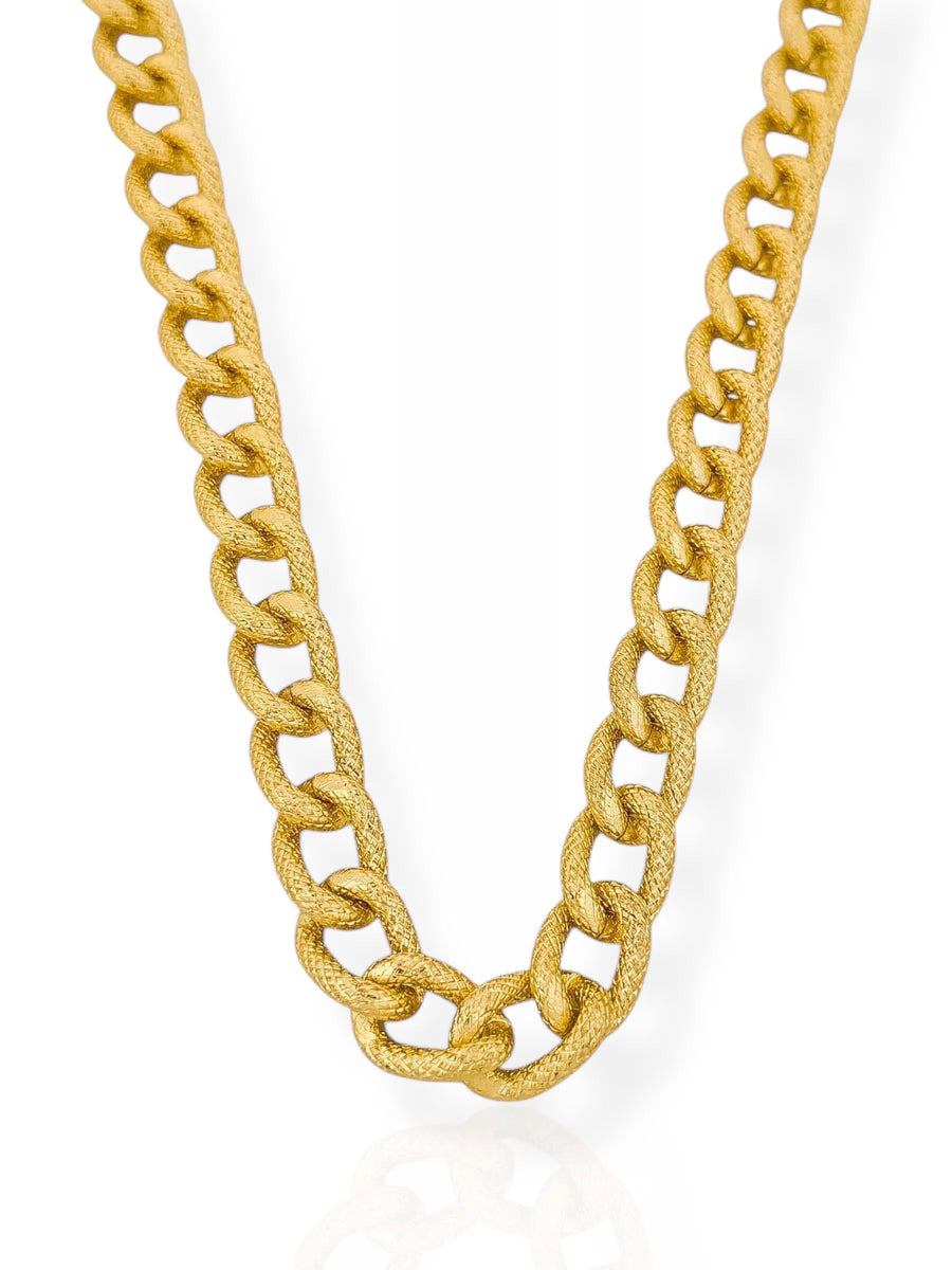 Colar Folheado a Ouro 18k Elos Texturizados
