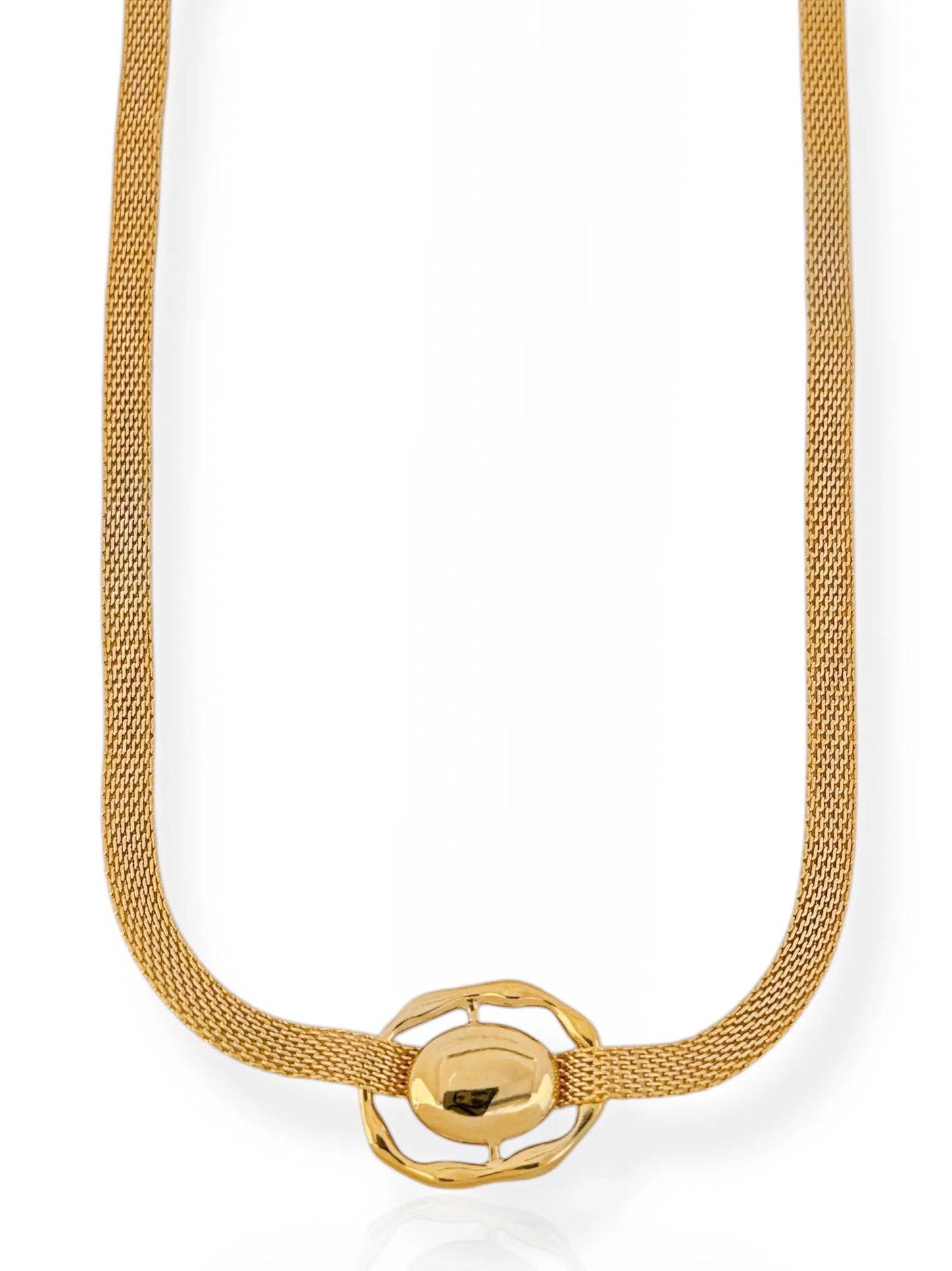 Colar Folheado a Ouro 18k e Prata Manta Com Circulo Orgânico - Ouro