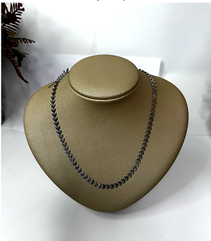 Colar Feminino em Folhas - Aço Inox Prata