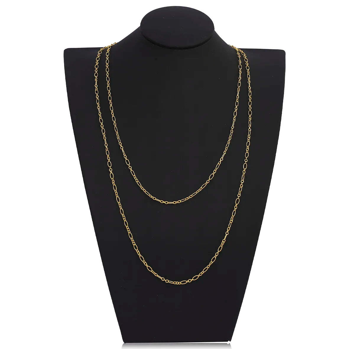Colar Duplo com Elos Ovais 3x1 Folheado a Ouro 18k