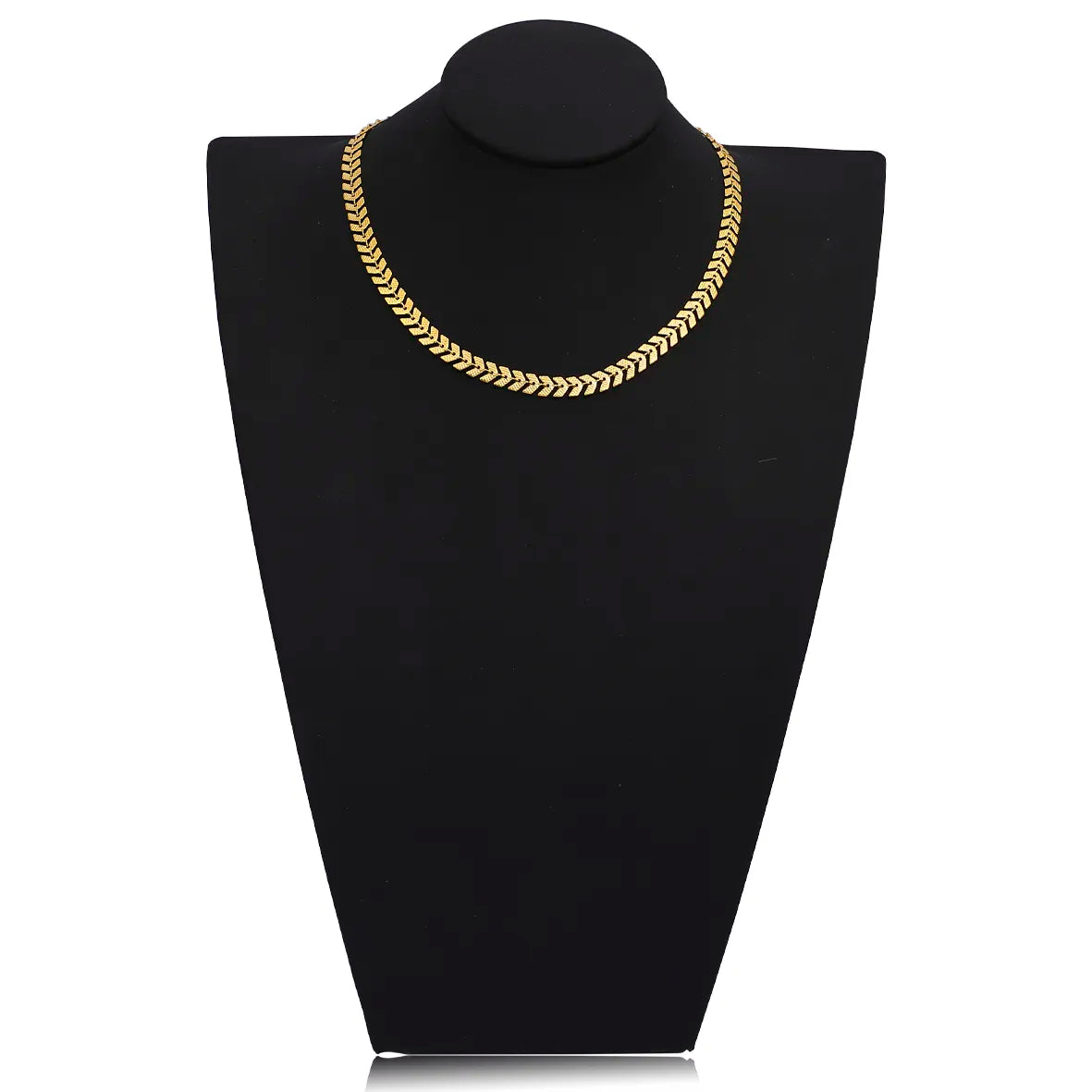 Colar Choker Escama de Peixe Trabalhada Folheado Ouro 18k