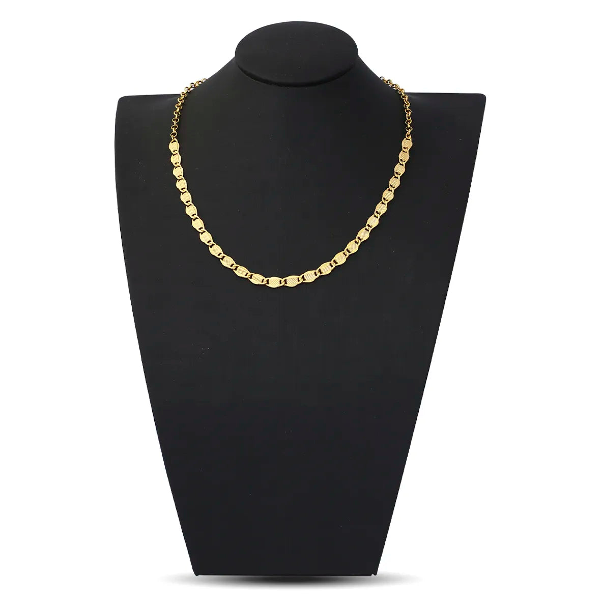 Colar 47cm Malha Piastrine e Elo Português Folheado a Ouro 18k