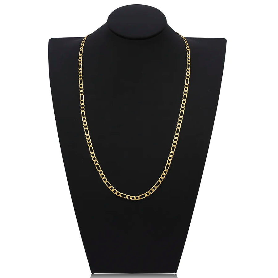 Corrente Masculina Elo 3x1 Trabalhado 4,7mm 60cm Folheado a Ouro 18k