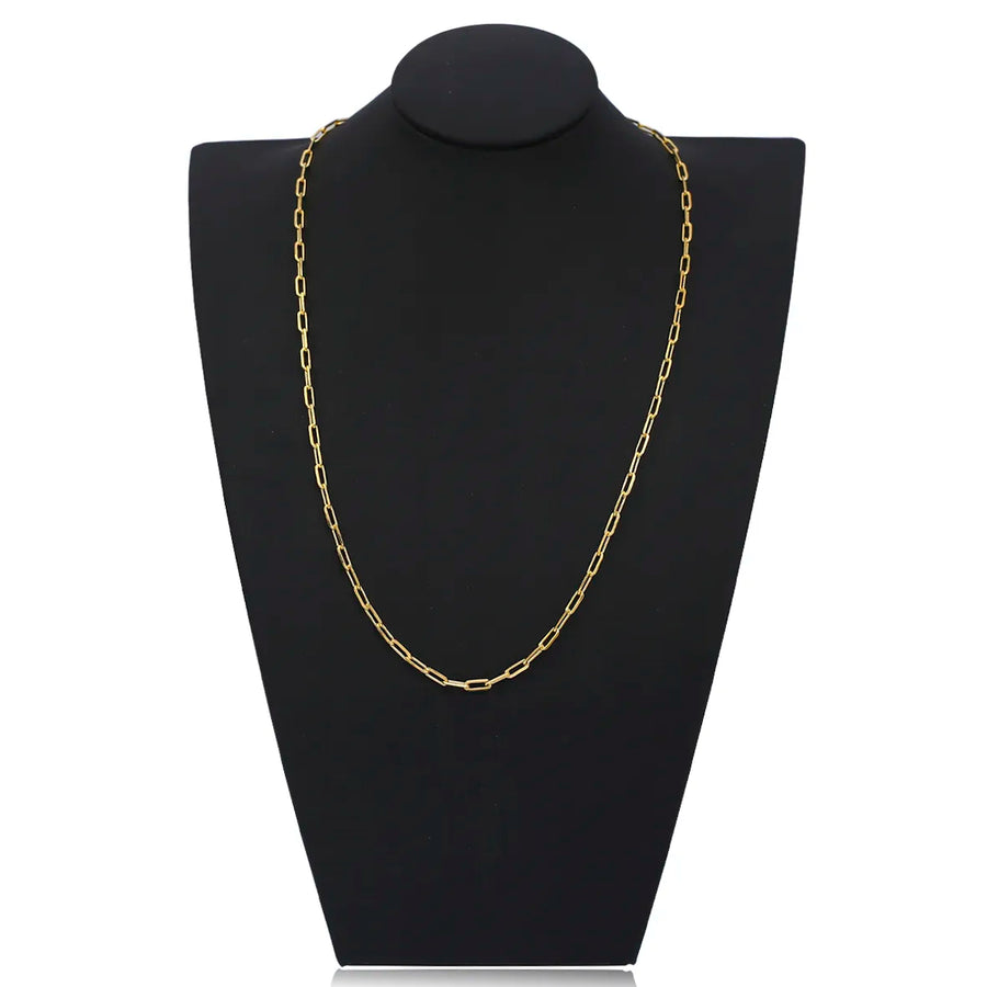 Corrente Masculina Elo Alongado 3,6mm 60cm Folheado Ouro 18k