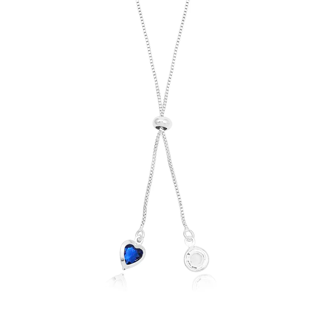 Conjunto Gravatinha + Brinco + Pulseira Coração Strass Folheado Prata 1000