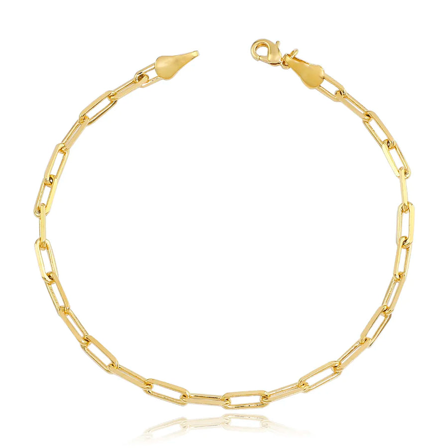 Pulseira Masculina Elo Alongado 3,6mm Folheado a Ouro 18k