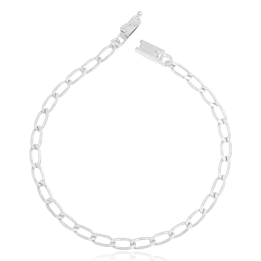 Pulseira Masculina Elo Alongado 4,5mm Folheado Prata 1000