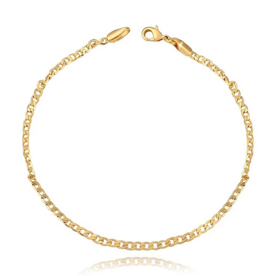 Pulseira Masculina Malha Grumet 2,5mm Folheada a Ouro 18K