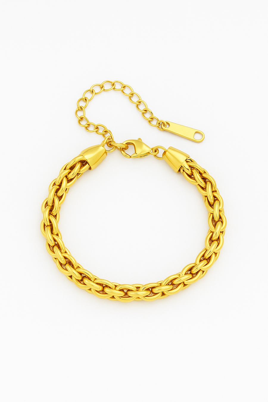 Pulseira Trança de Ouro – Aço Inoxidável Dourado
