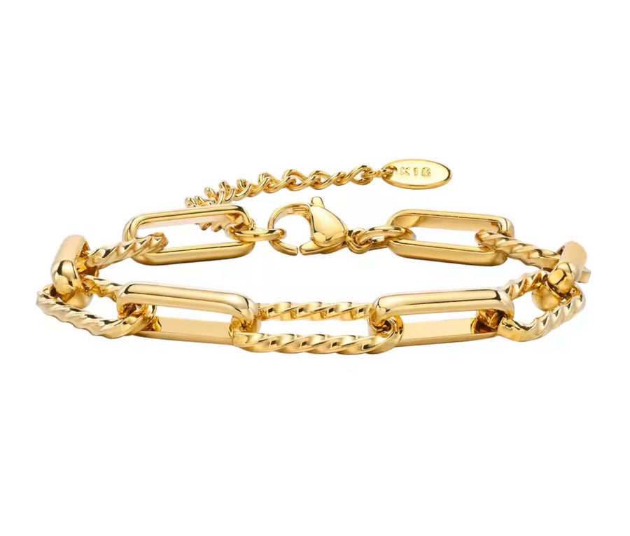 Pulseira Elos de Impacto – Aço Inoxidável Dourado