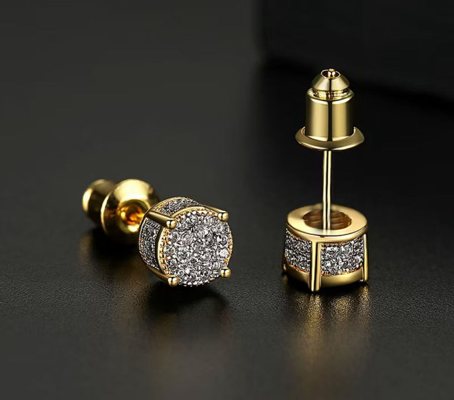 Brincos de Aço Inoxidável Masculino - Titan Lux - Dourado