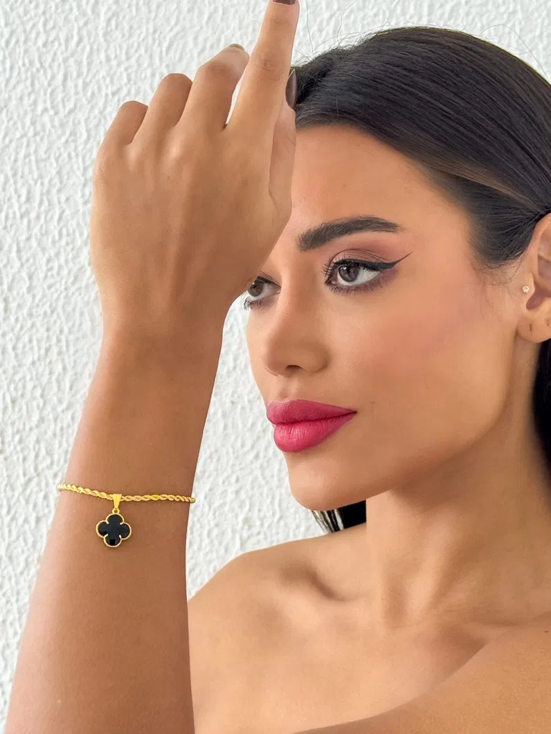 Pulseira Folheada a Ouro 18k Cordão Torcido Inspiração Vg.