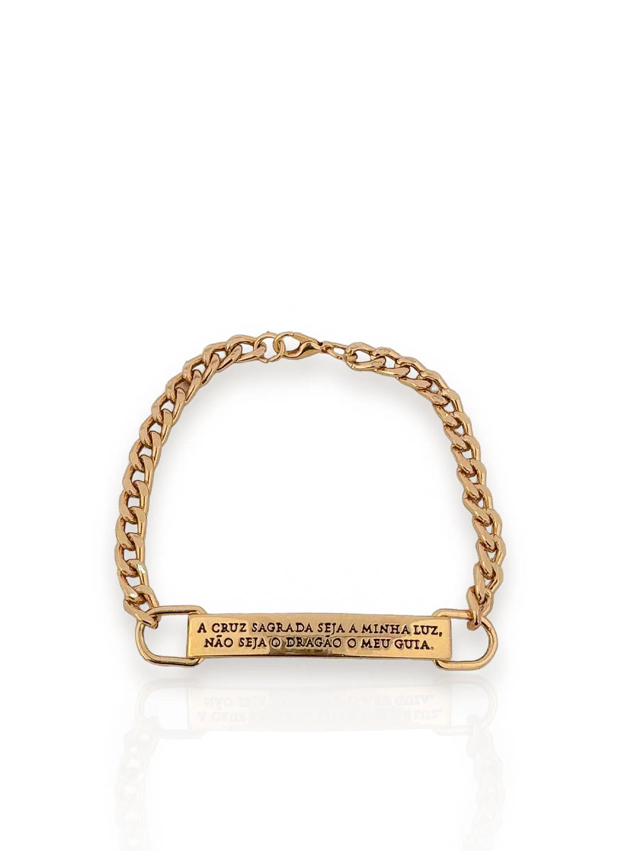 Pulseira Masculina Semi Joia Bridão Oração de São Bento