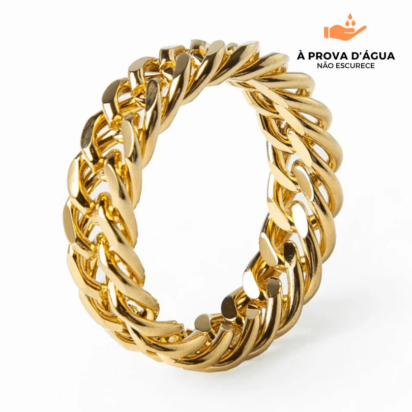 Anel de Corrente Daniela Banhado em Ouro 18k