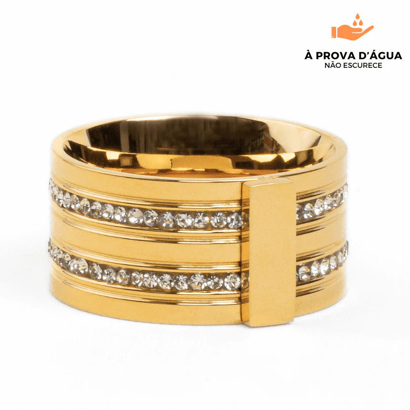 Anel Neia Banhado em Ouro 18k