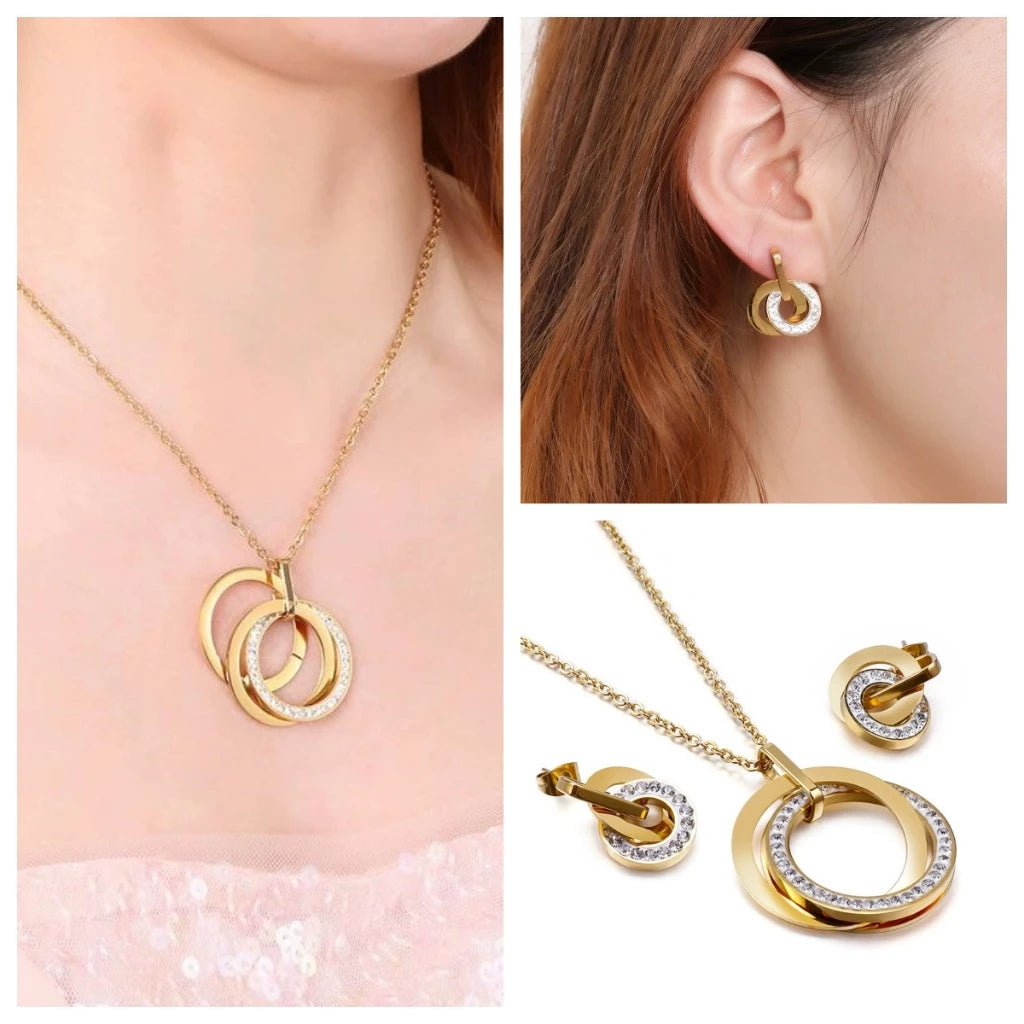 Conjunto Elegance Duo com Pedras