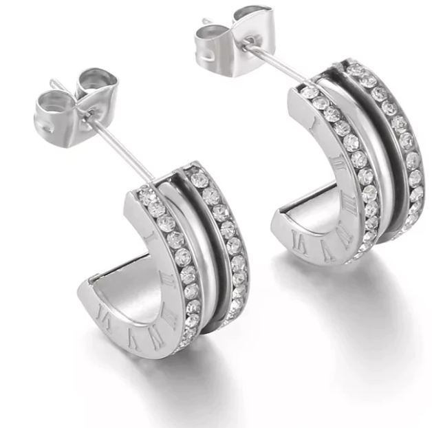 Conjunto Colar e Brinco Cilíndrico com Cristais – Luxo Minimalista - Ouro