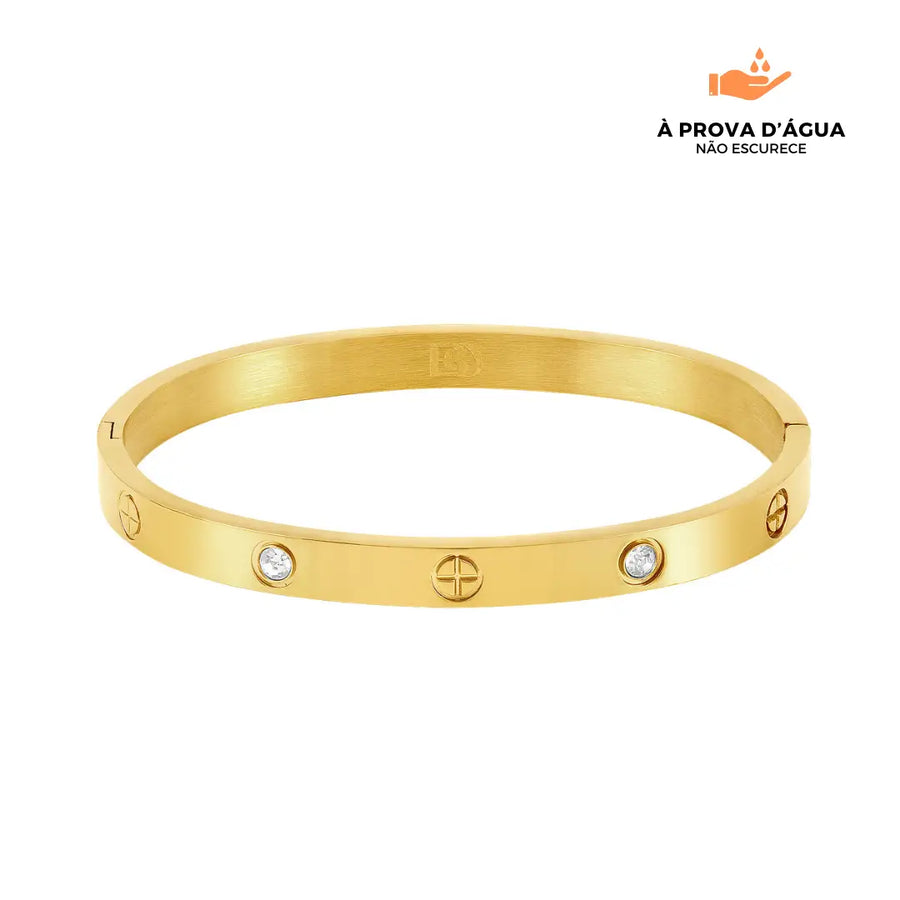 Bracelete Pedras de Glamour Banhado em Ouro 18k