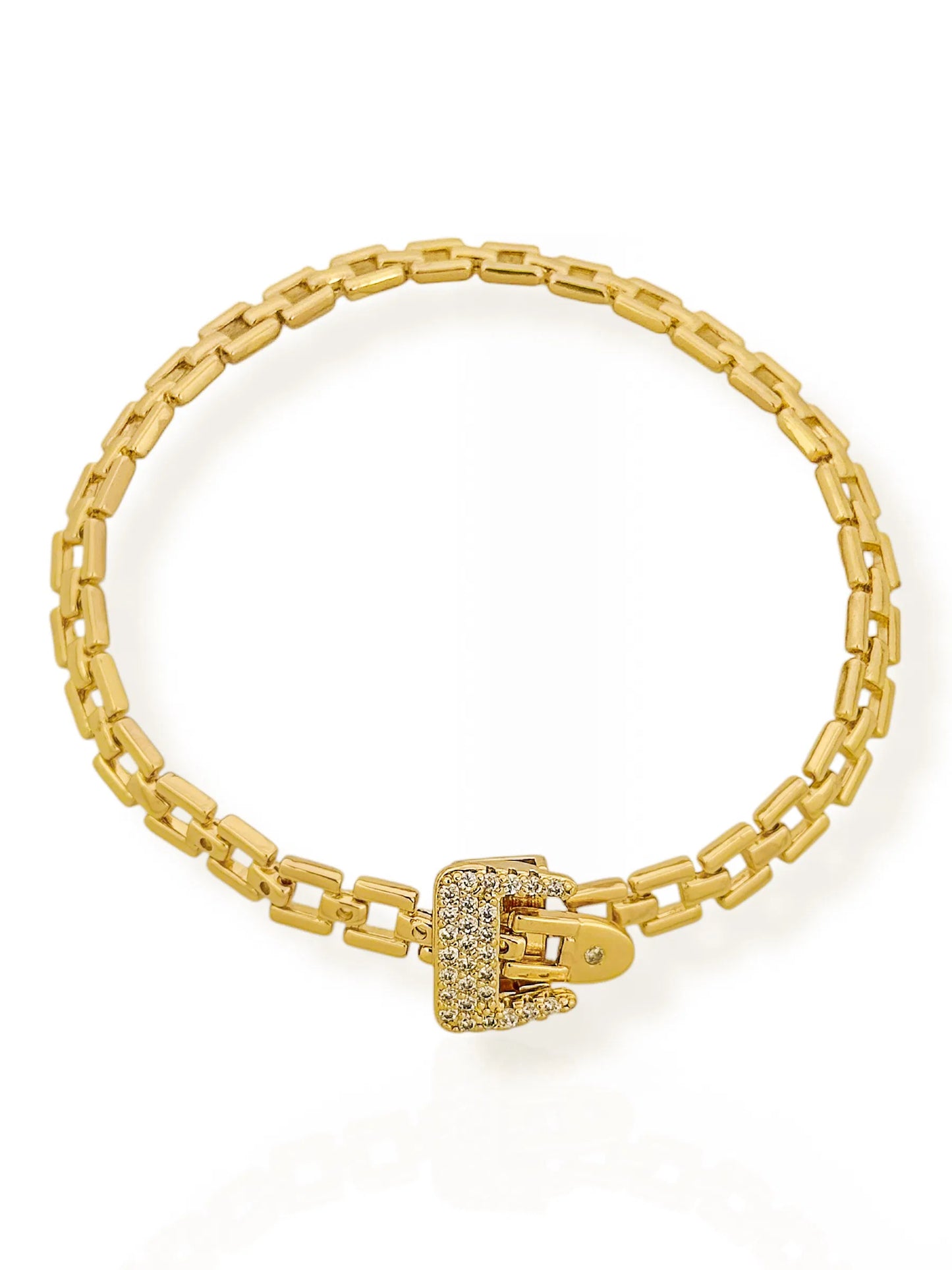 Pulseira Folheado a Ouro 18k e Prata Fecho Com Zircônia - Ouro